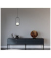 Lupus Pendant Lamp Glass, White Steel, Black