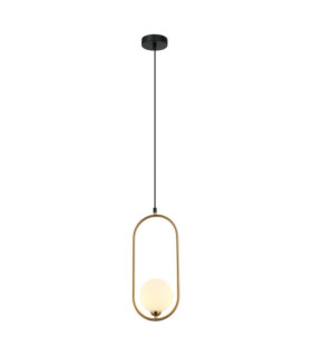 Suspension Lupus Verre,Acier Blanc, Bronze Antique