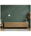Suspension Lupus Verre,Acier Blanc, Bronze Antique