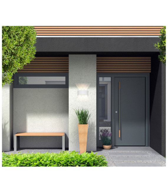 Ortelo sandblasted white exterior wall light
