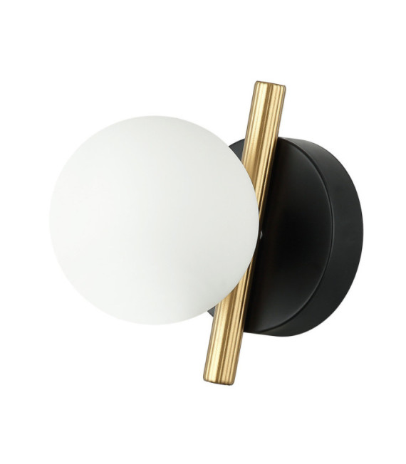 Lampada da parete Reverso Vetro, Acciaio Nero, Oro