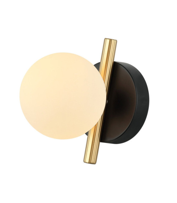 Reverso aplique Vidrio, Acero Negro, Oro