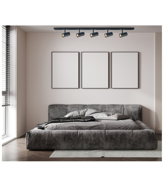 Barre de spots Marvi Plastique,acier,aluminium Noir Mat