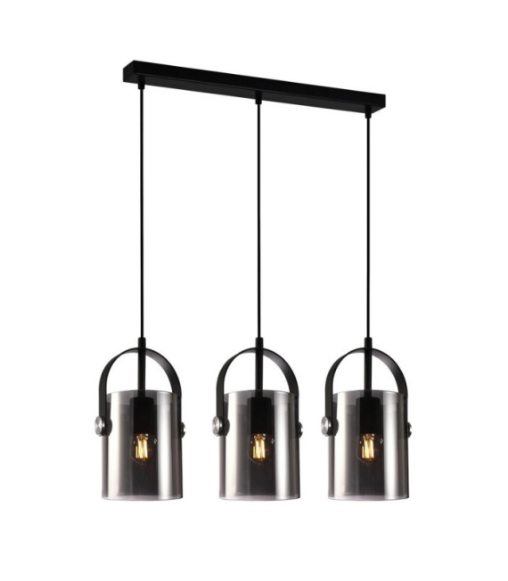 Suspension Nanesma Verre,Acier Noir