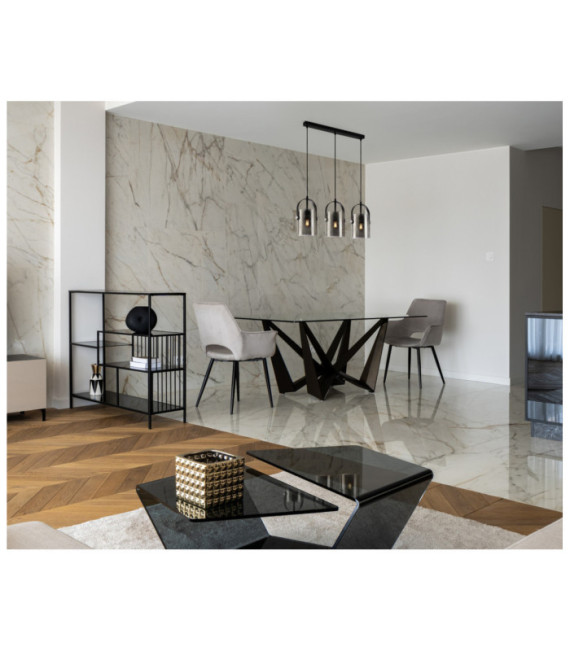 Suspension Nanesma Verre,Acier Noir