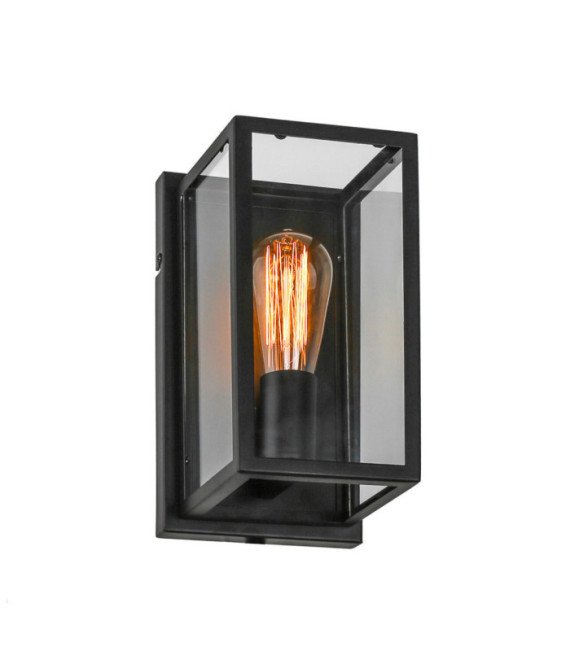 Lampada da parete Laverno in vetro, lega metallica Nero Opaco