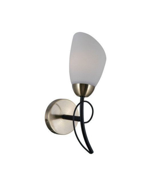Lampada da parete stilizzata in acciaio nero