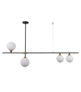 Belmonte Pendelleuchte Stahl, schwarzes Aluminium, Messing