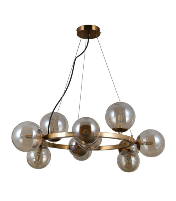 Suspension Montora Verre,Acier Miel Laiton