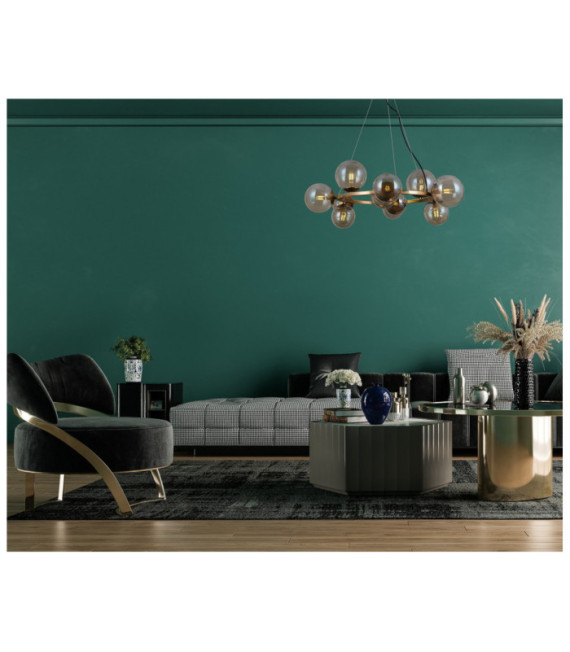 Suspension Montora Verre,Acier Miel Laiton