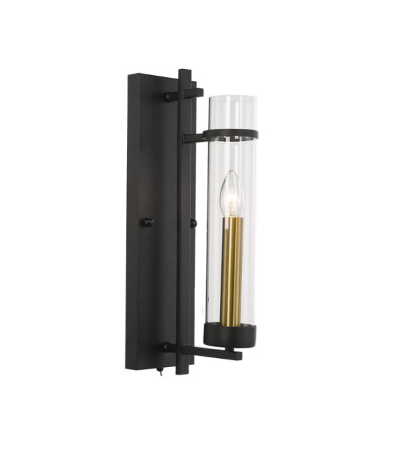 Applique murale Aspen Verre,Acier Noir