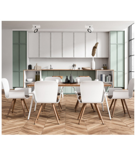 Karlota Spotlight Stahl, weißes Aluminium, schwarz