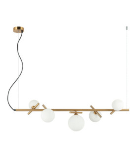 Lampadario Reverso Vetro, Acciaio Ottone