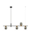 Suspension Bletter Verre,Acier Noir,Fumé