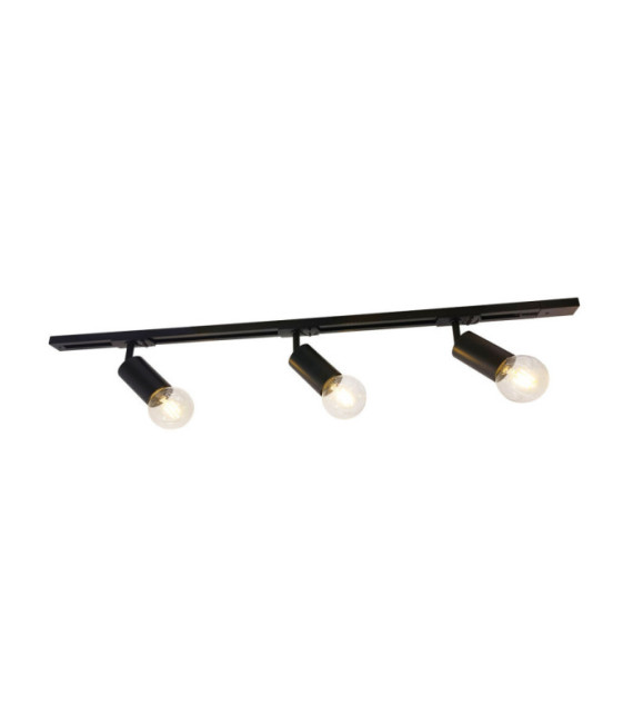 Barre de spots Marvi Plastique,acier,aluminium Noir Mat