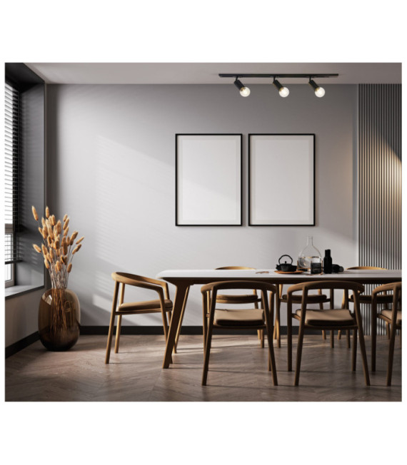 Barre de spots Marvi Plastique,acier,aluminium Noir Mat
