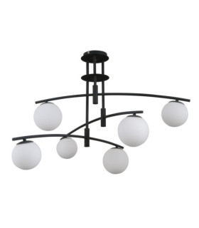 Plafonnier Senai Verre,acier,aluminium Satiné noir