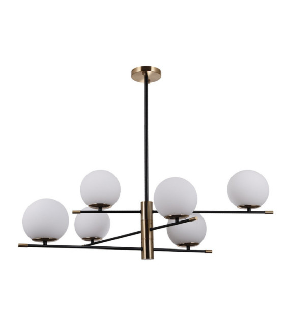 Stelia Pendelleuchte Glas, Stahl, Aluminium Antikbronze, mattschwarz
