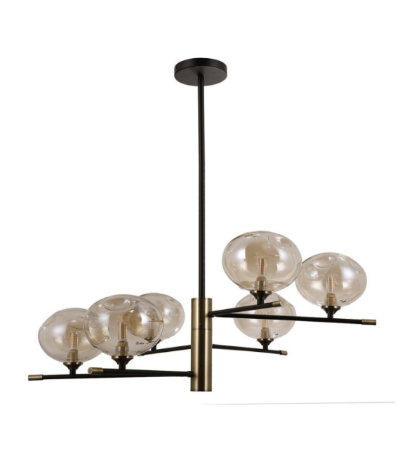 Mesta-Pendelleuchte aus Stahl, schwarzem Aluminium und antiker Bronze