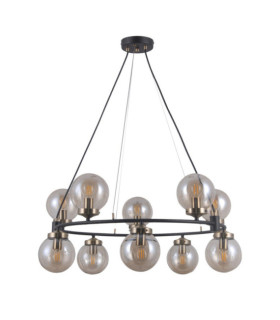 Galvez Colgante Vidrio, Acero Bronce antiguo, negro mate