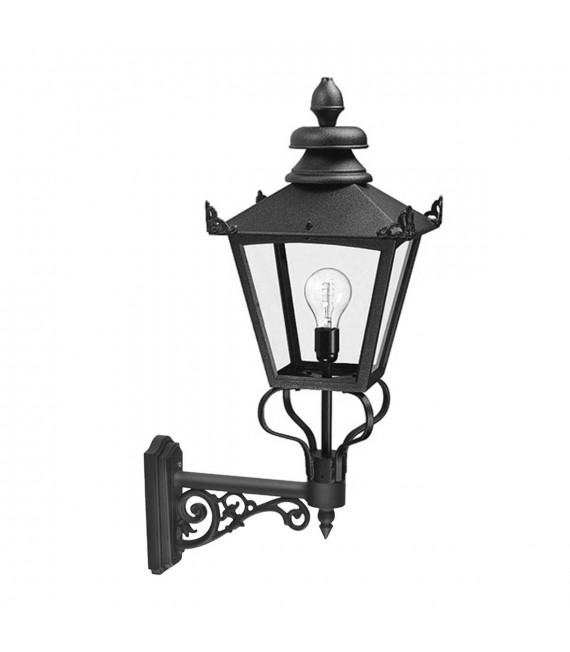 Kapellenwandlampe, schwarzes Aluminium und Glas