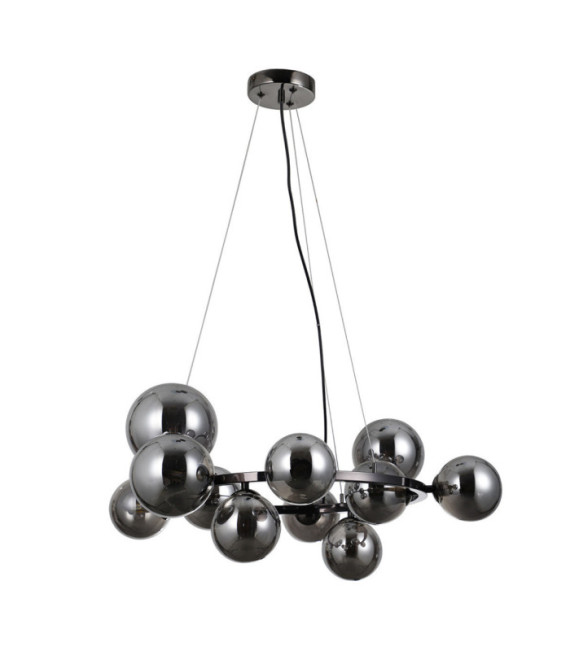 Canello colgante de cristal, acero cromado negro