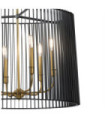 Kichler pendant light Black steel and natural brass