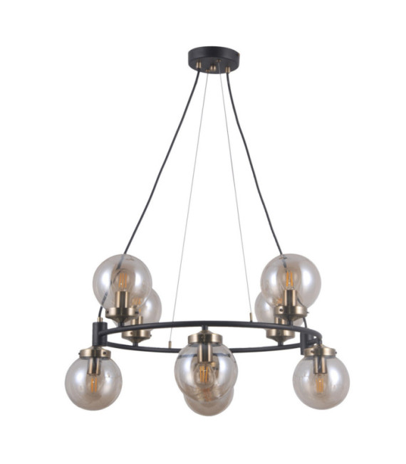Galvez Pendant Glass, Steel Antique bronze, matt black