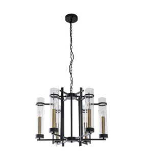 Aspen Pendant Lamp Glass, Black Steel