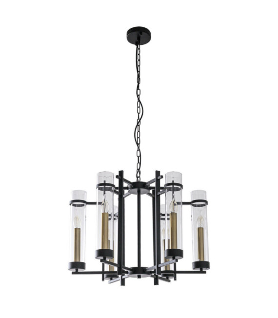 Suspension Aspen Verre,Acier Noir