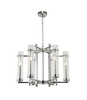 Aspen Pendant Glass, Chrome Steel