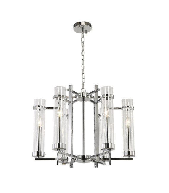 Aspen Pendant Glass, Chrome Steel