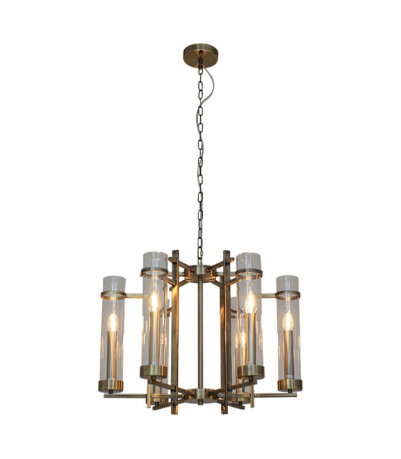 Suspension Aspen Verre,Acier Antique Bronze