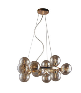 Suspension Marbelio Verre,Acier Or,Cognac