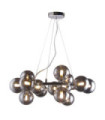 Marbelio Pendant Lamp Glass, Chromed Steel, Smoked