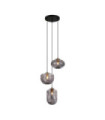Suspension Hatella Verre,Acier Noir, Cuivre