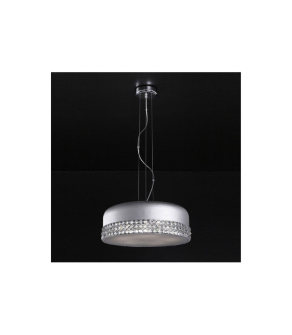 Lampada a sospensione Carina Crystal, lega metallica bianca