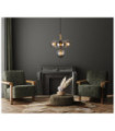 Ravena Pendant Lamp Glass, Steel Brass, Smoked