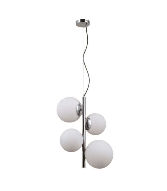 Riga Pendelleuchte Glas, Stahl, Aluminium Chrom