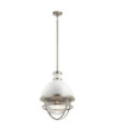 Kichler pendant light Transparent ribbed glass, brushed nickel and white steel