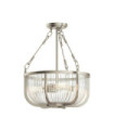 Kichler pendant light Clear ribbed glass, brushed nickel steel