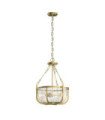 Kichler pendant light Transparent ribbed glass, steel Natural brass