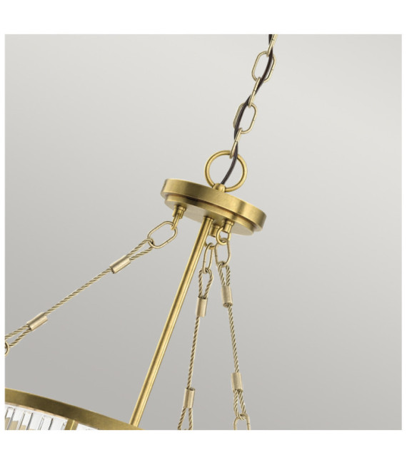 Kichler pendant light Transparent ribbed glass, steel Natural brass