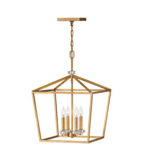 Hinkley pendant light Steel, crystal Aged brass