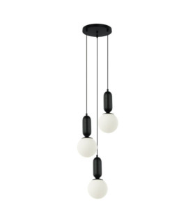 Aldeva Pendant Lamp Glass, Black Steel
