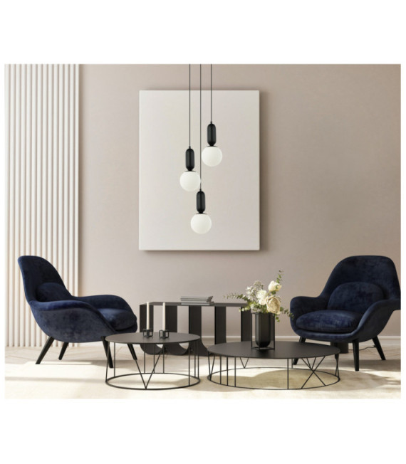 Suspension Aldeva Verre,Acier Noir