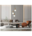Aldeva Pendant Lamp Glass,Antique Bronze Steel