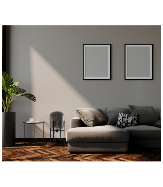 Lampadaire portable Maversa Verre,alliage métallique Noir, graphite miroir