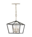 Hinkley pendant light Steel, Black crystal with polished nickel