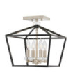 Hinkley pendant light Steel, Black crystal with polished nickel